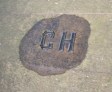 Letters GH on gravestone, St John's churchyard.