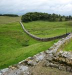 Hadrian's Wall from Housesteads Fort (photo by Jamesflomonosoff - for Wikipedia)