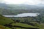 Llangorse Lake viewed from Mynydd Llangorse (photo credit: Velella for Wikipedia)