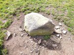 Hameldon Pasture Barrow I showing the boulder at the centre.