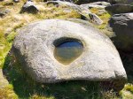 Rock basin at Hawks Stones, near Todmorden, west Yorkshire.